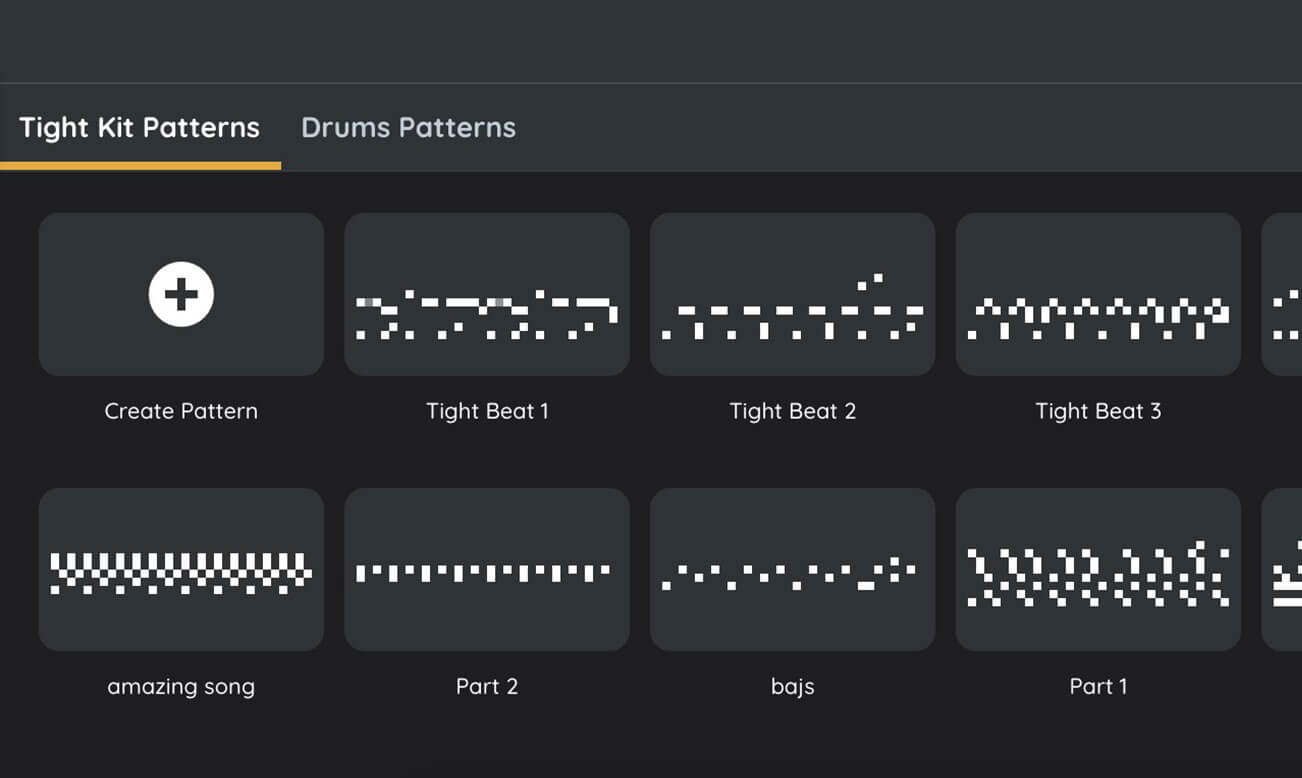 Erstellen Sie Rhythmen mit Mustern